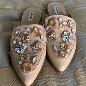 Dune London Gemily Embellished Pointy toe mules